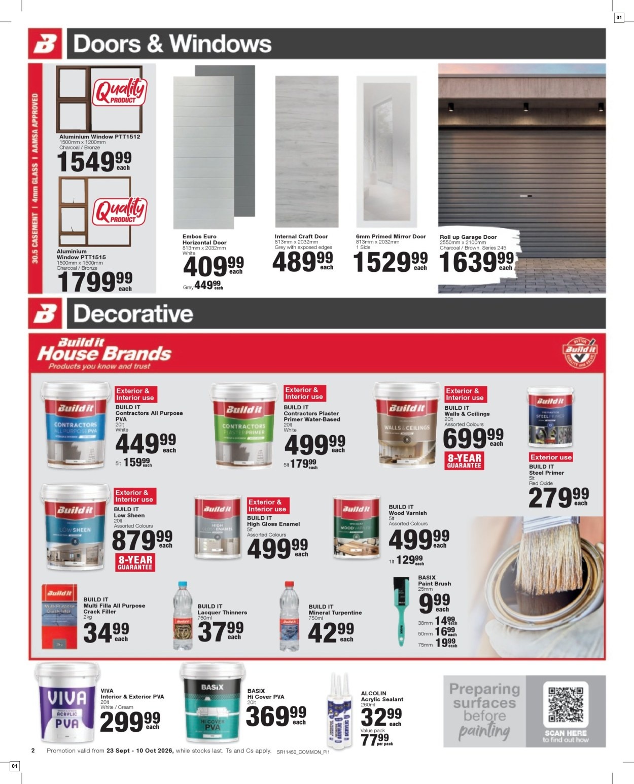 Build It Specials 23 Sept - 10 Oct