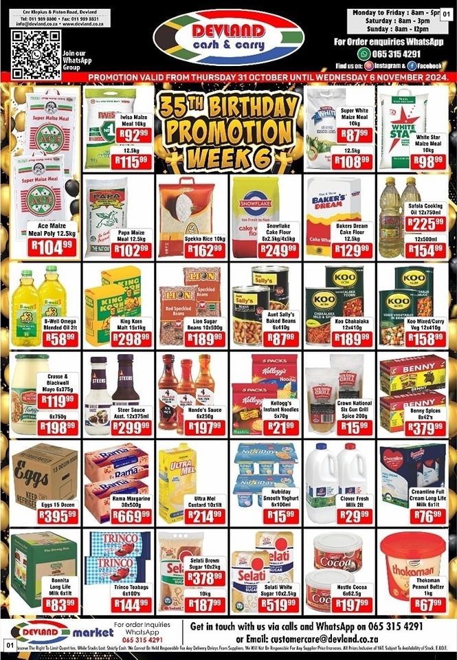 Devland Specials 31 Oct - 06 Nov