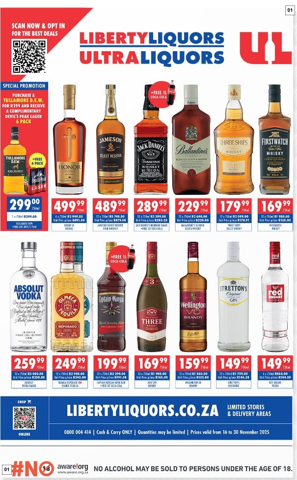 Liberty Liquors Specials 16 Nov - 30 Nov