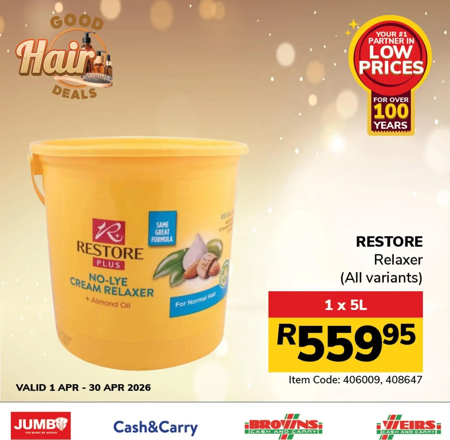 Jumbo Hair Care Specials