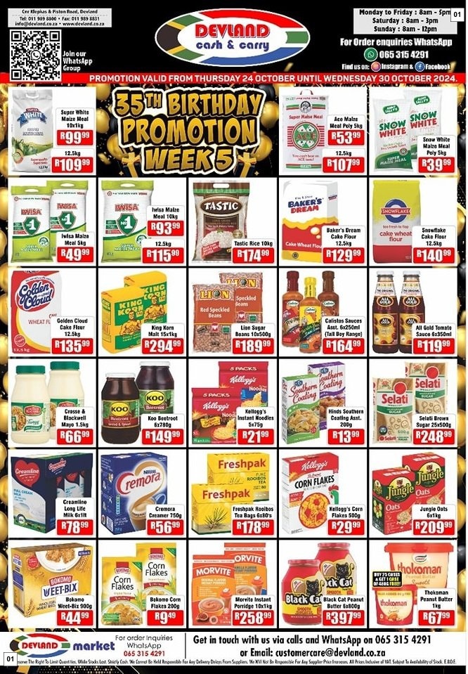Devland Specials 24 Oct - 30 Oct