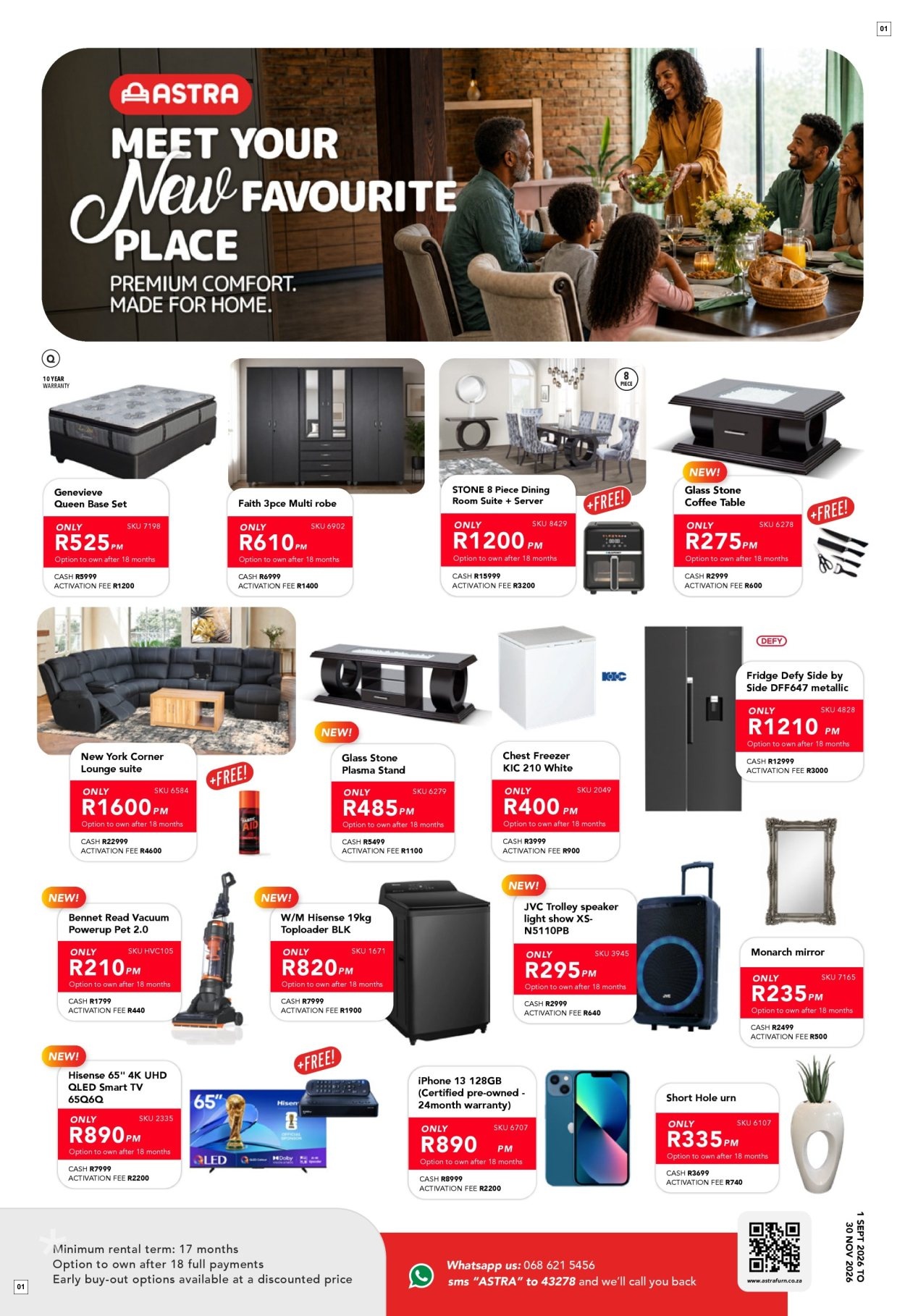 Astra Furnishers Specials 01 Sept - 30 Nov