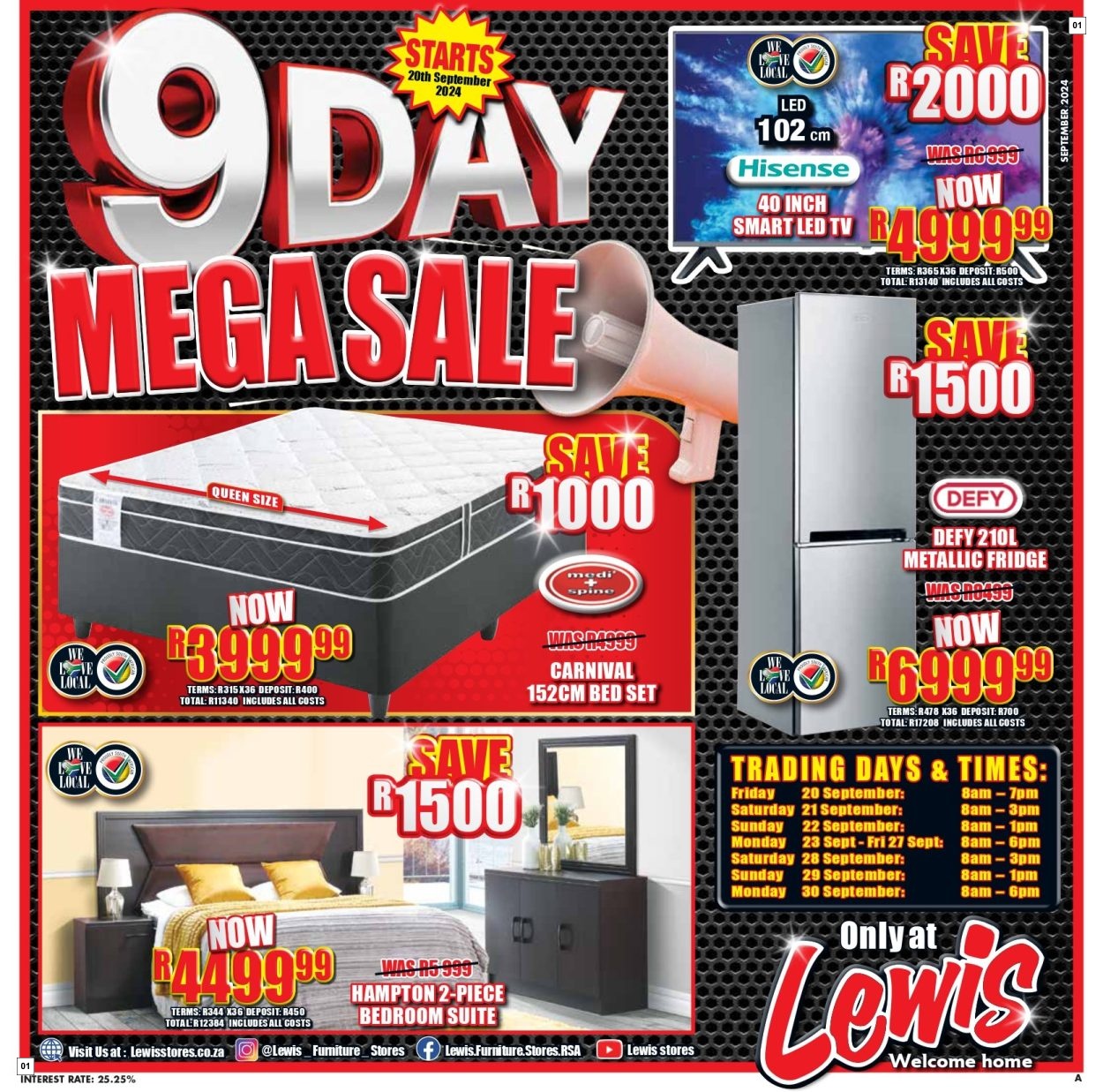 Lewis Specials 01 Oct - 12 Oct