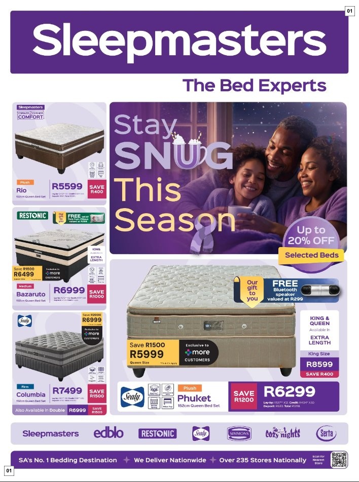 Sleepmasters Specials 22 Jul - 18 Aug