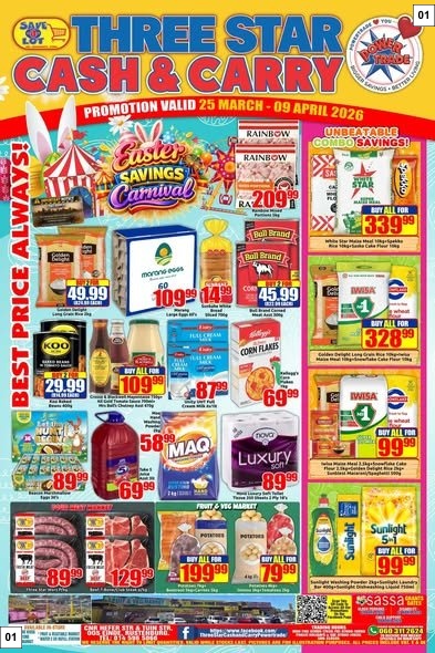 Three Star Cash And Carry Specials 25 Mar - 09 Apr