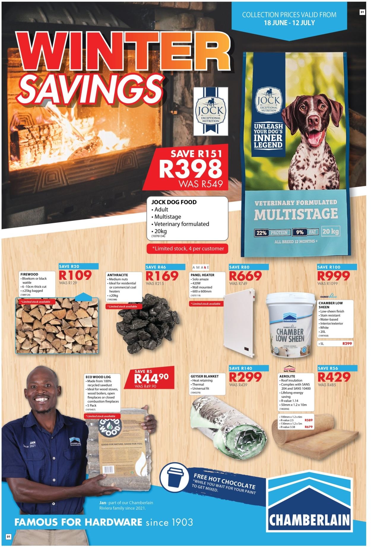 Chamberlain Specials 18 Jun - 12 Jul