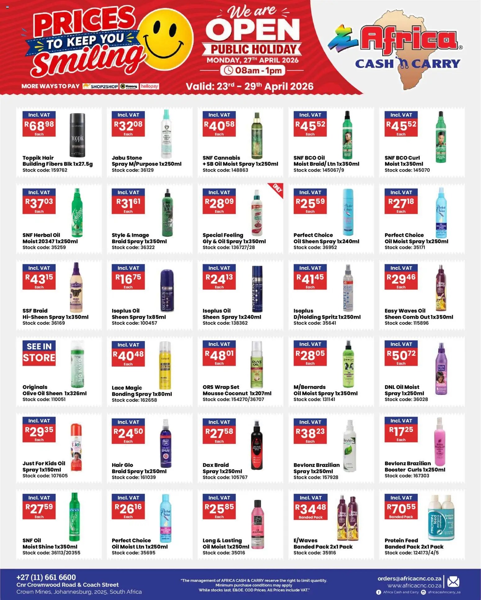 africa cash carry specials from thursday 23 04 2026