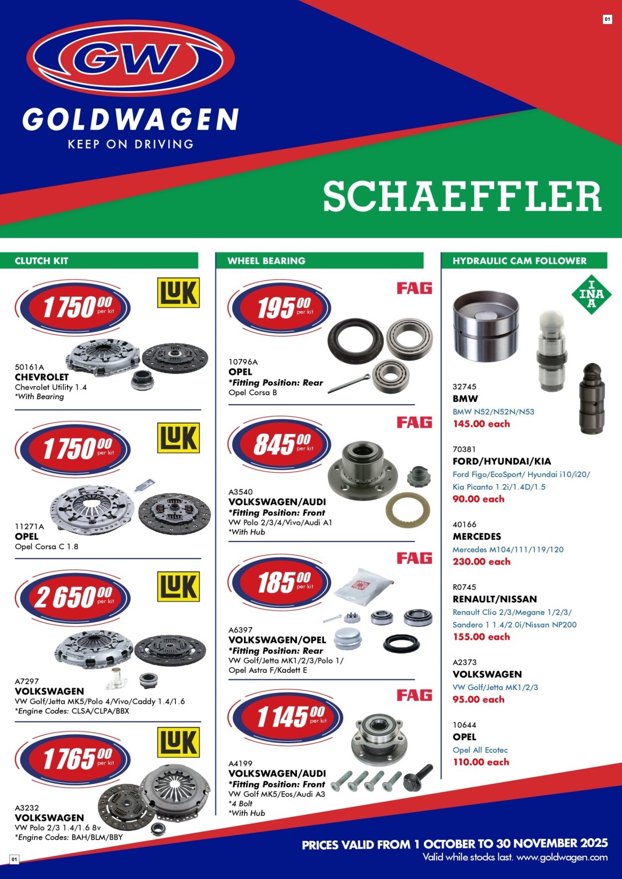 Goldwagen Specials 01 Oct - 30 Nov