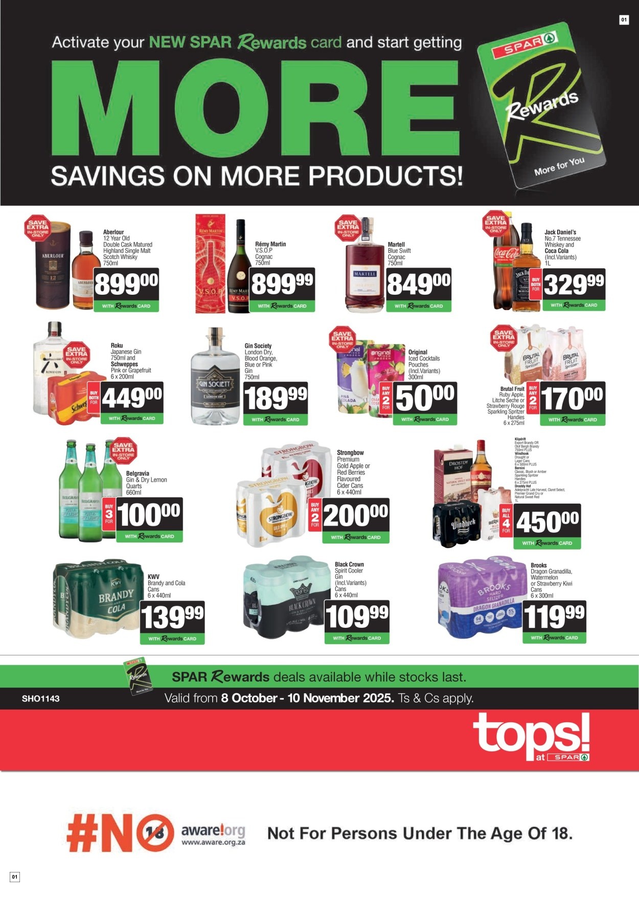 Tops At Spar Specials 08 Oct - 10 Nov
