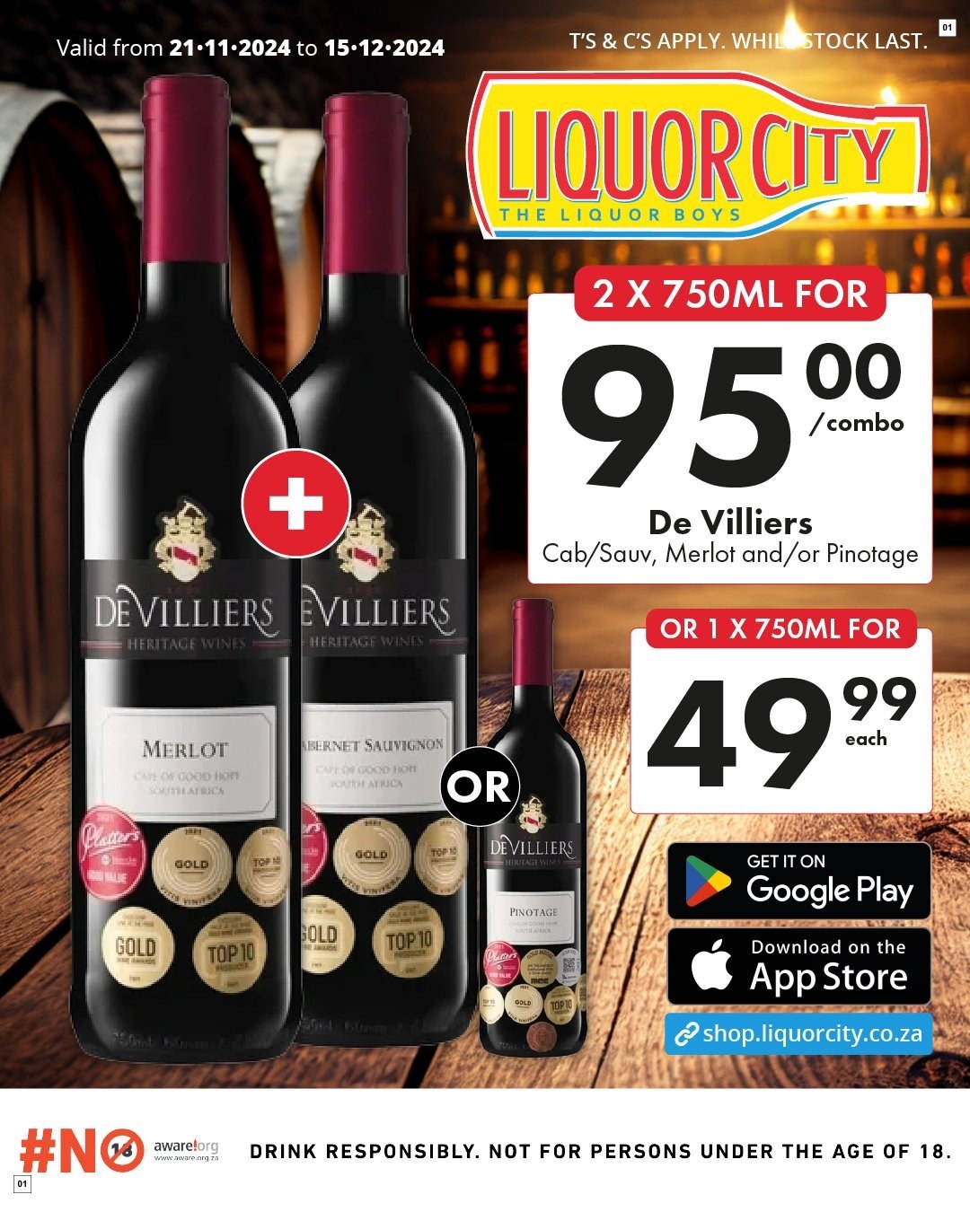 Liquor City Specials 21 Nov - 15 Dec