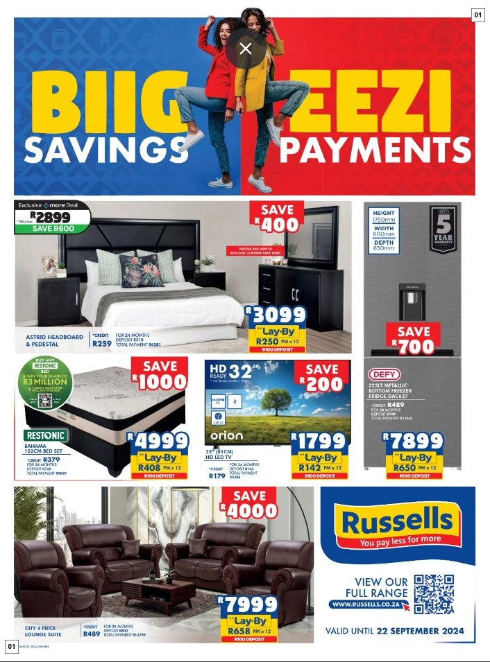 Russells Specials 19 Aug - 22 Sept