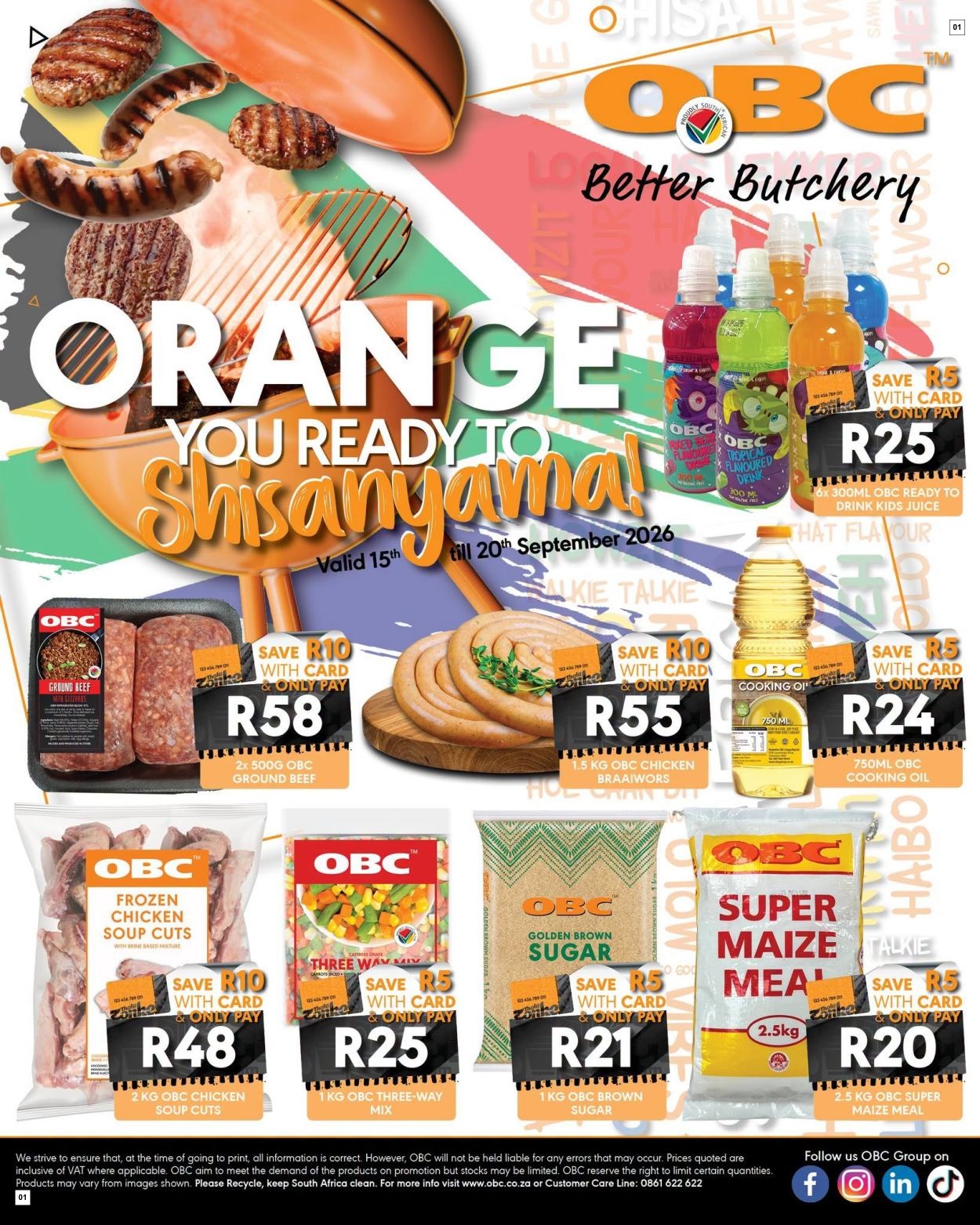 OBC Specials 15 Sept - 20 Sept