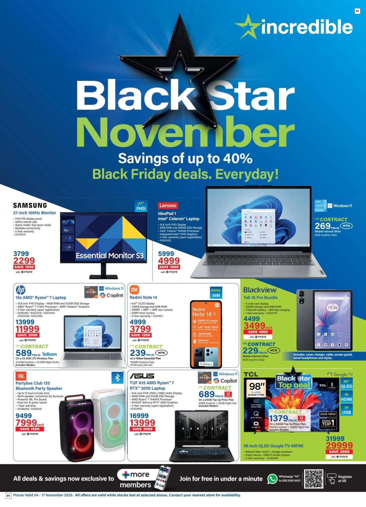 Incredible Connection Specials 04 Nov - 17 Nov