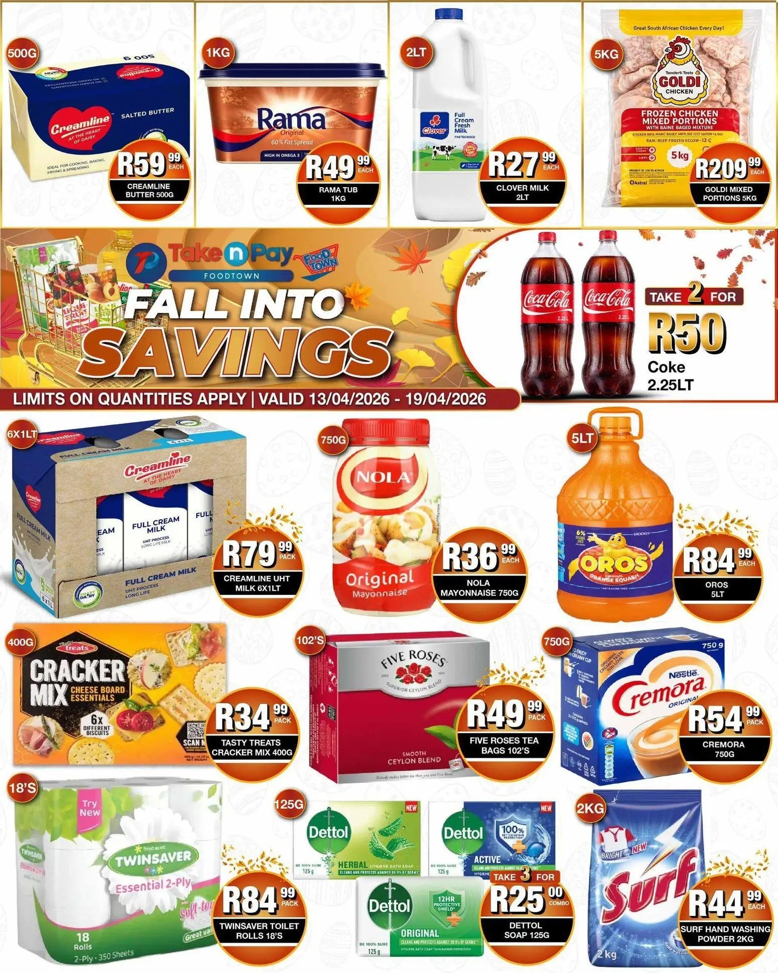 take n pay specials from monday 13 04 2026