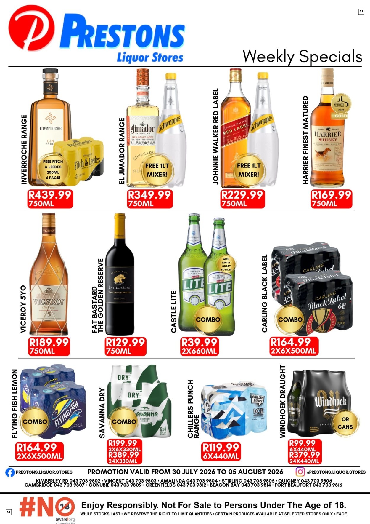 Prestons Liquor Stores Mid-month Specials