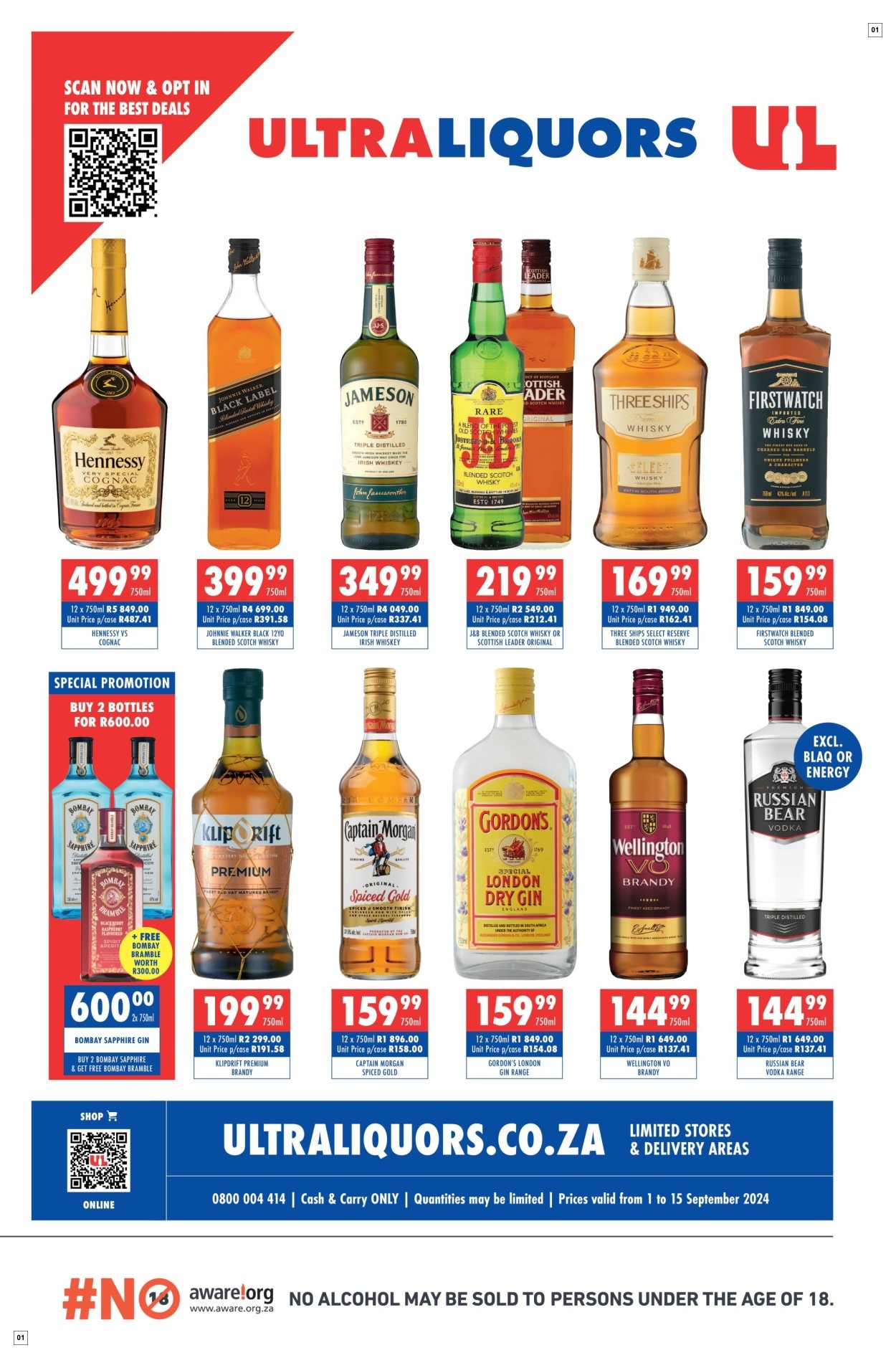 Ultra Liquors Specials 01 Sept - 15 Sept