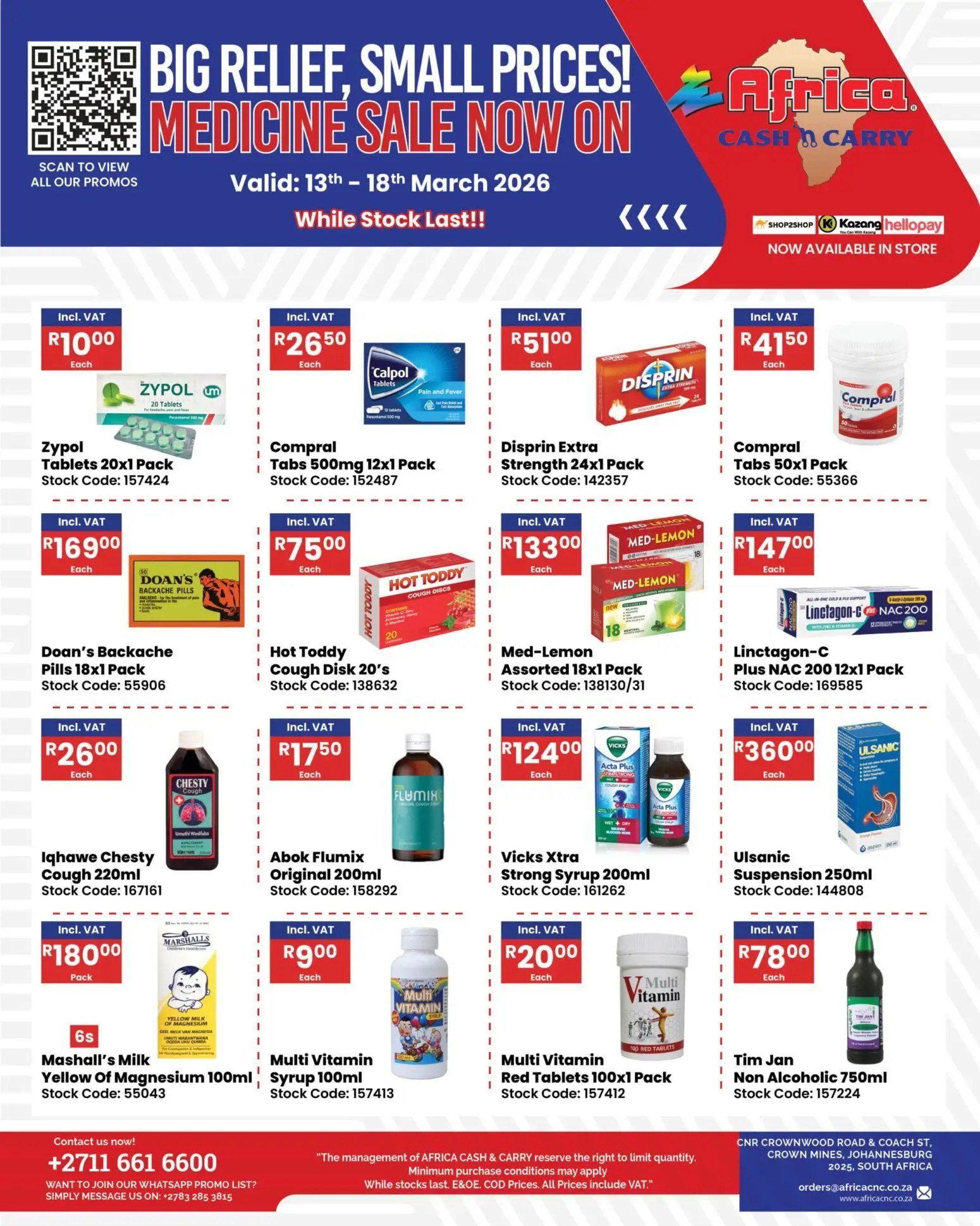 Africa Cash Carry Monday Promo Medicine Sale