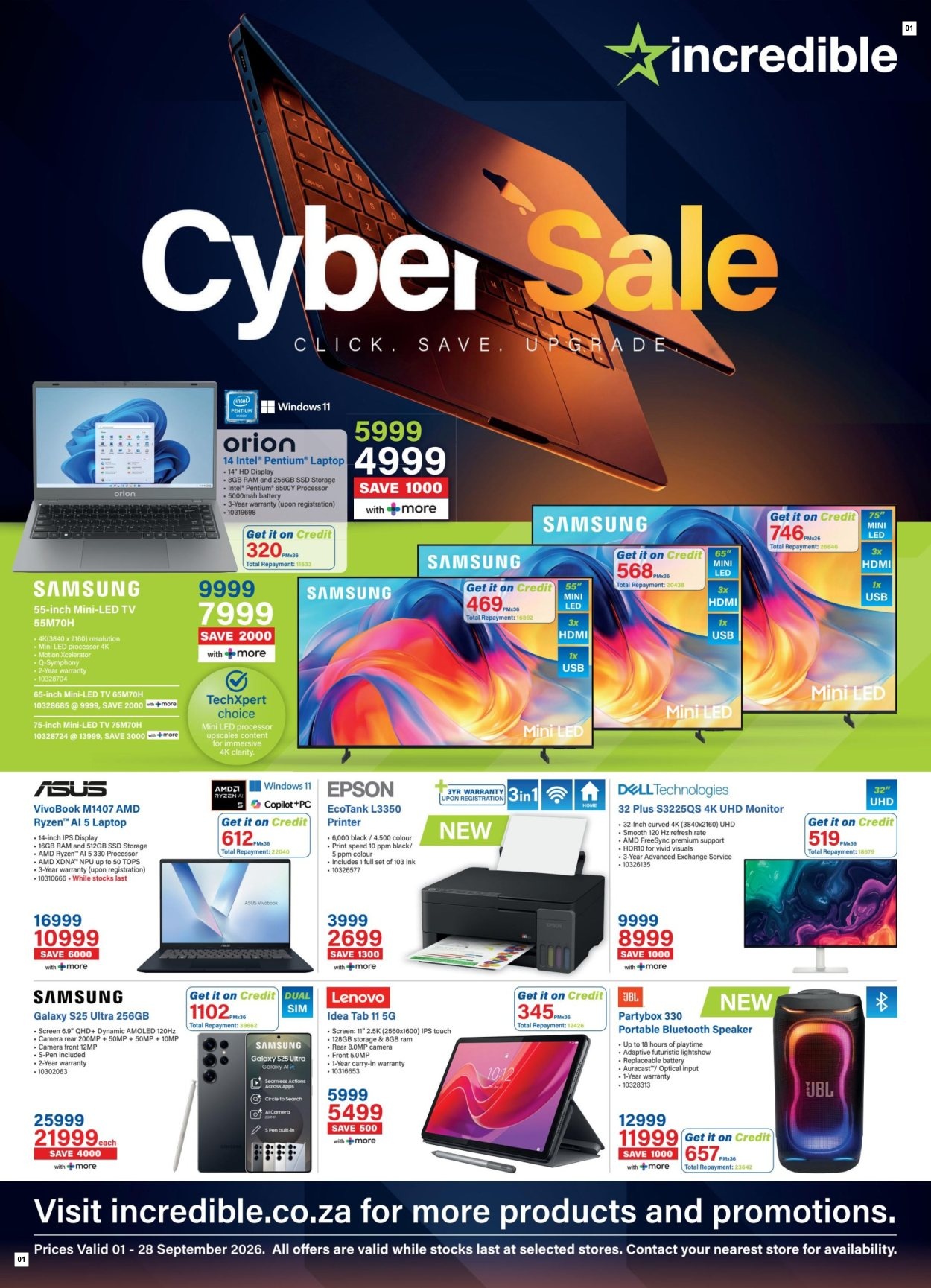 Incredible Connection Specials 01 Sept - 28 Sept