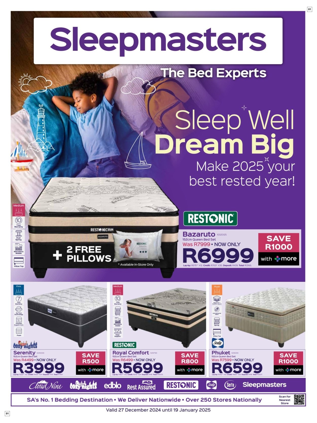 Sleepmasters Specials 27 Dec - 19 Jan