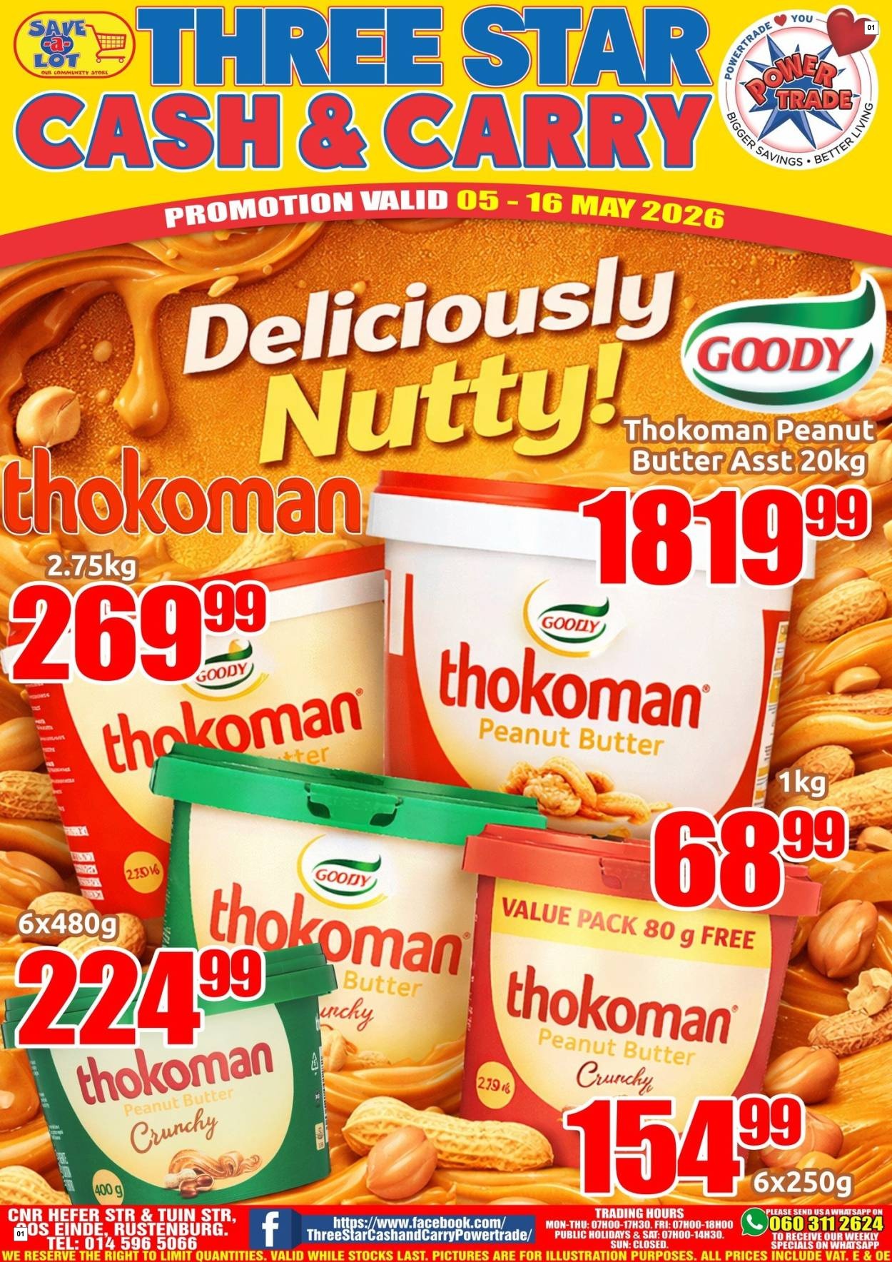 Three Star Cash And Carry Specials 05 May - 16 May