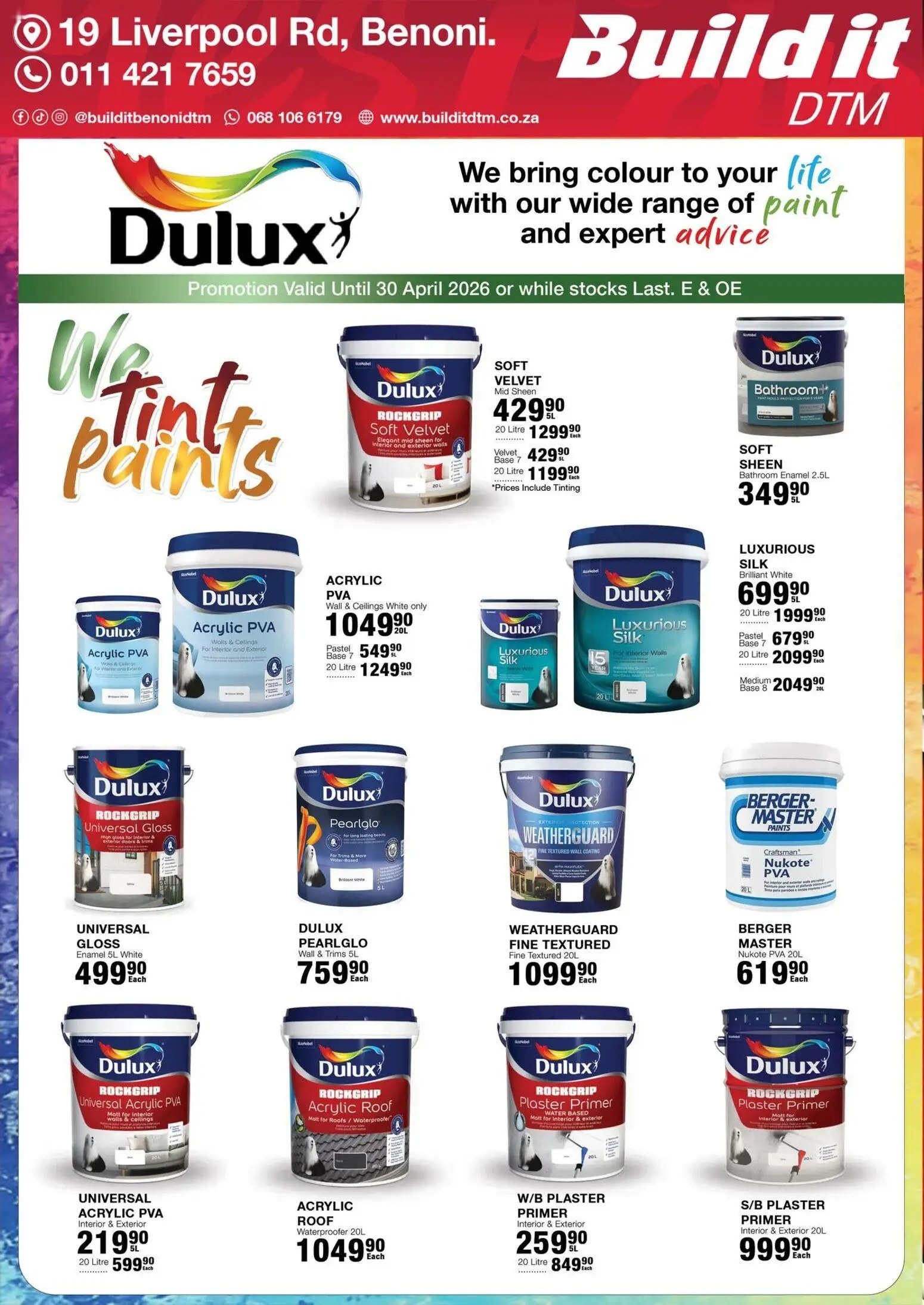 Build It Paint Specials