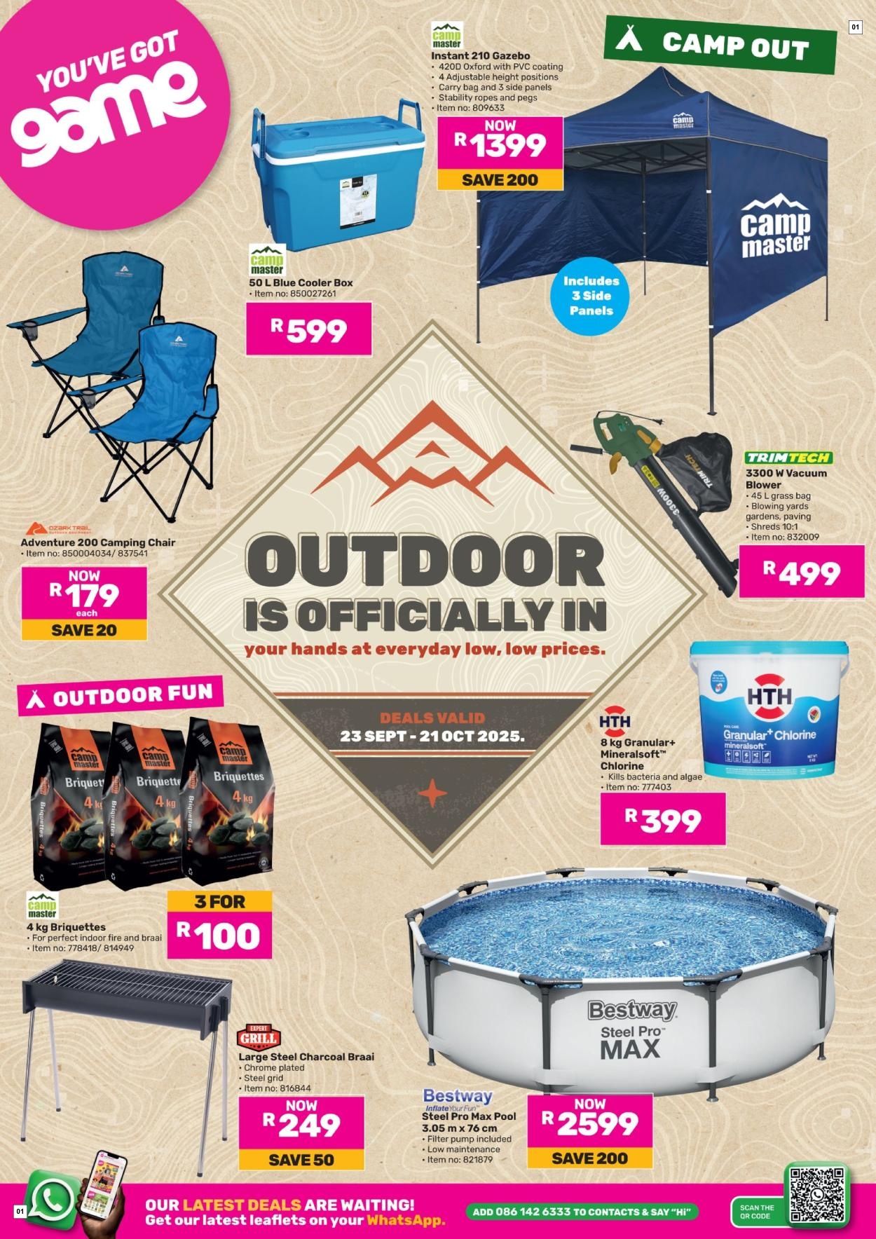 Game Specials 23 Sept - 21 Oct
