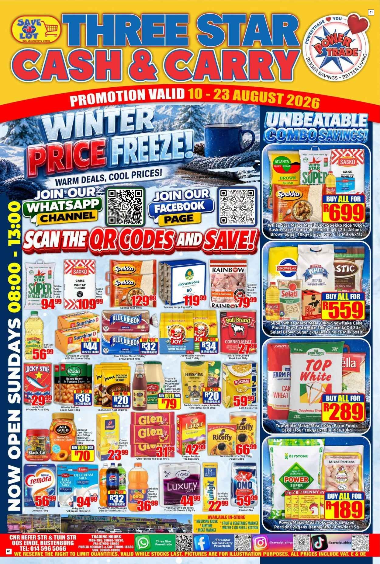 Three Star Cash And Carry Specials 10 Aug - 23 Aug