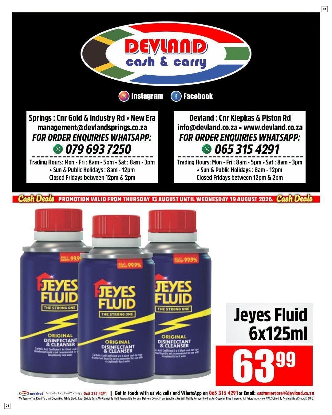 Devland Specials 13 Aug - 19 Aug