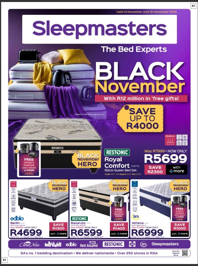 Sleepmasters Specials 10 Nov - 30 Nov