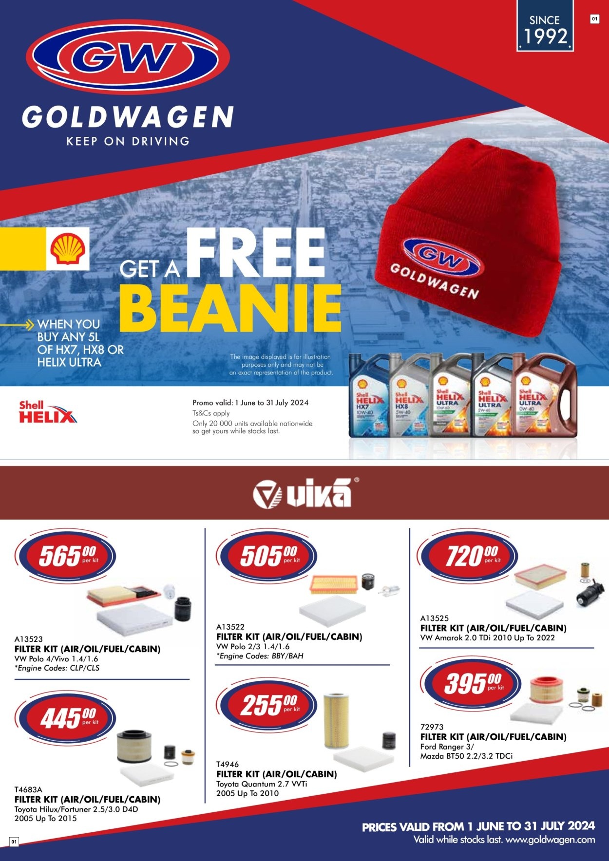 Goldwagen Specials 01 Jun - 31 Jul