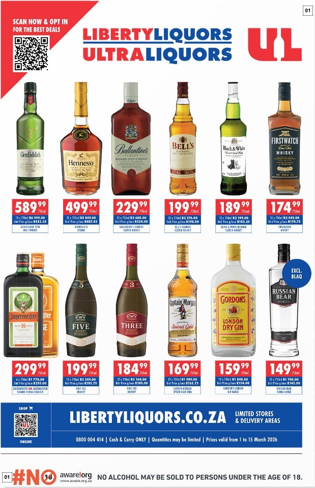 Liberty Liquors Specials 01 Mar - 15 Mar
