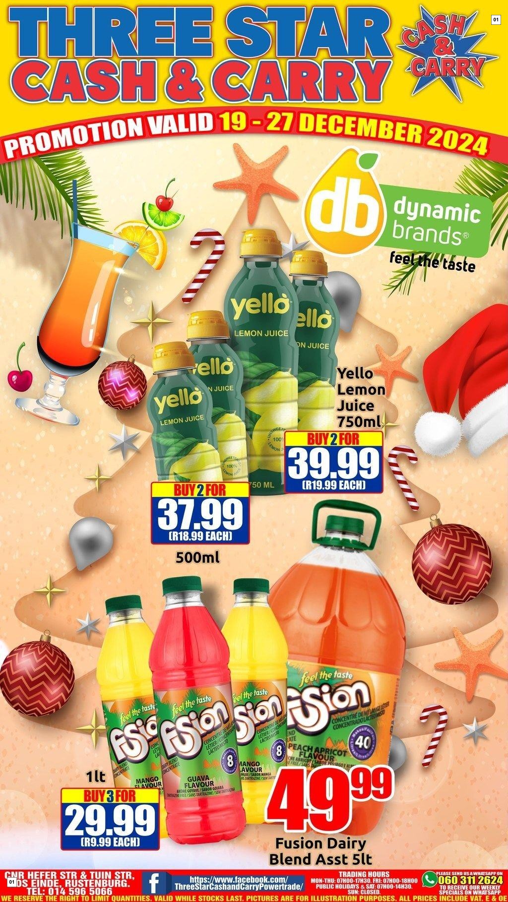 Three Star Cash And Carry Specials 19 Dec - 27 Dec