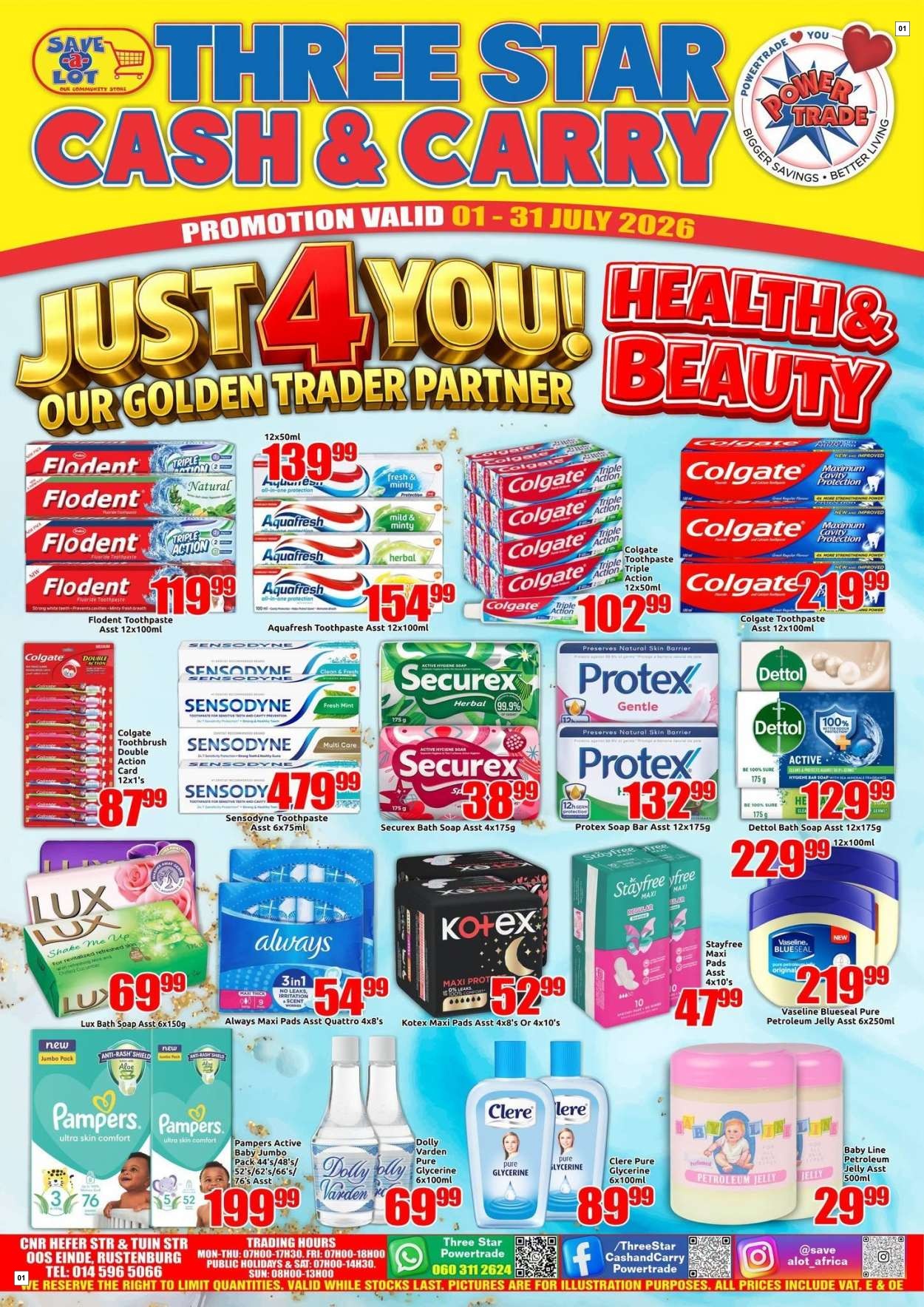 Three Star Cash And Carry Specials 01 Jul - 31 Jul