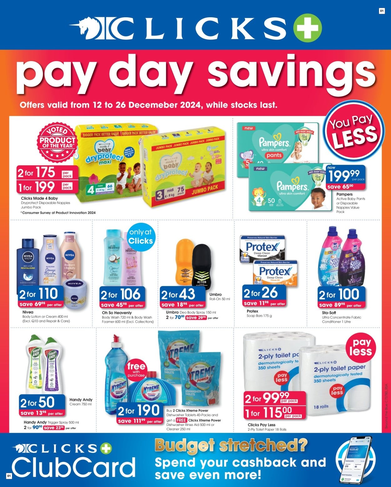 Clicks Specials 12 Dec - 26 Dec