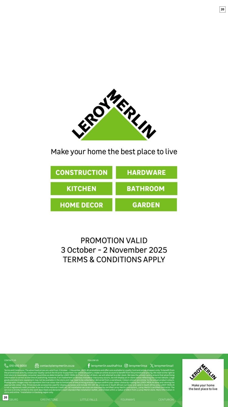 Leroy Merlin Specials 03 Oct - 02 Nov - Page 20
