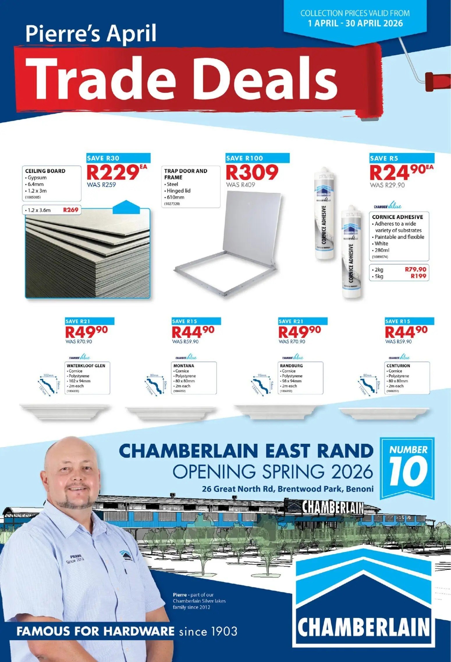 Chamberlain Specials 01 Apr - 30 Apr
