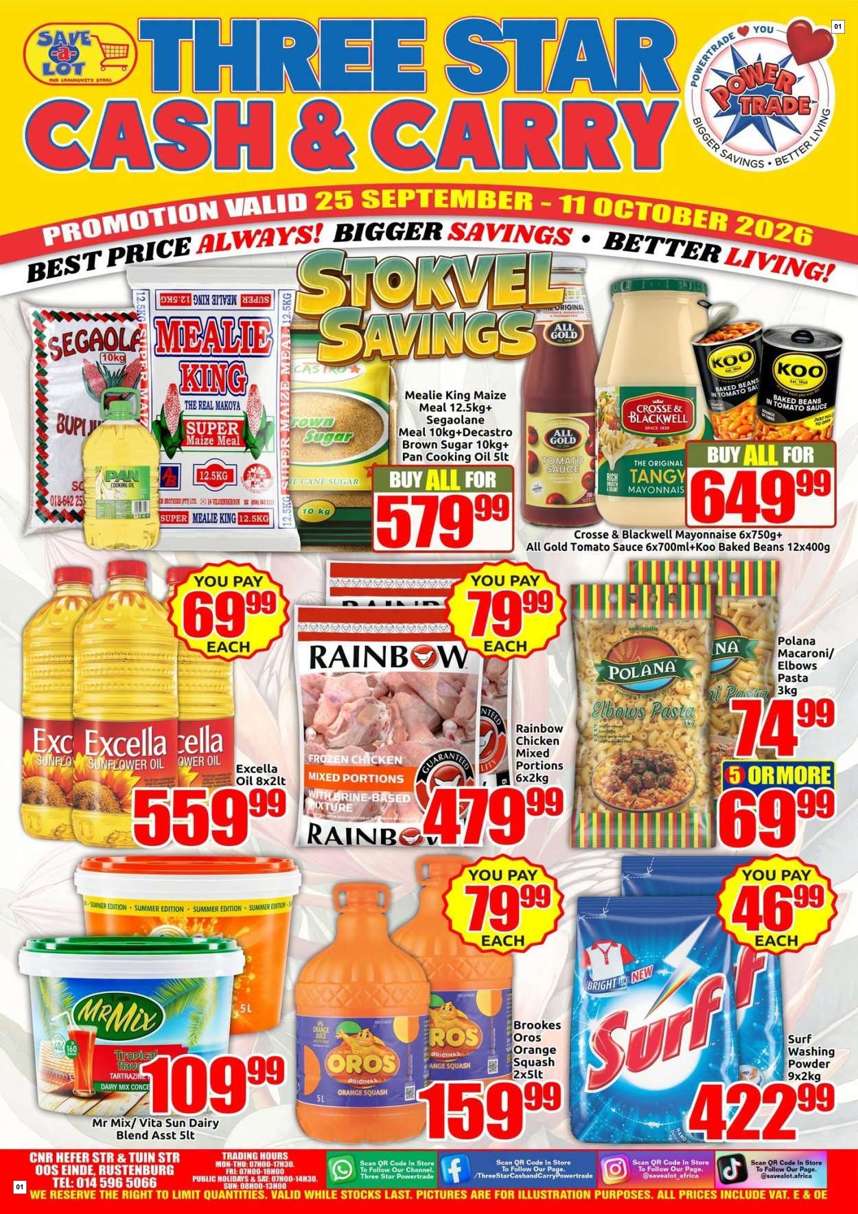 Three Star Cash And Carry Specials 25 Sept - 11 Oct