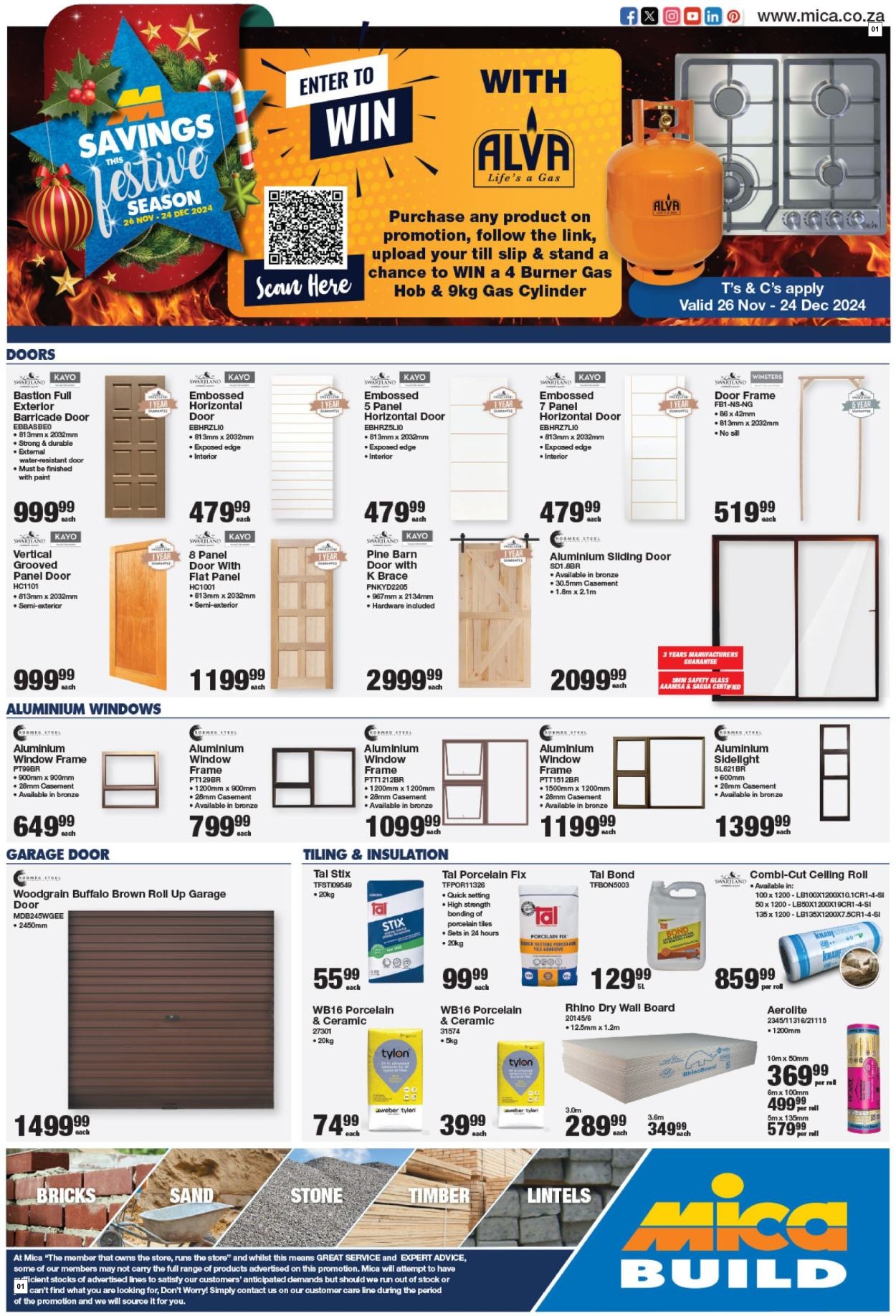 Mica Specials 26 Nov - 24 Dec