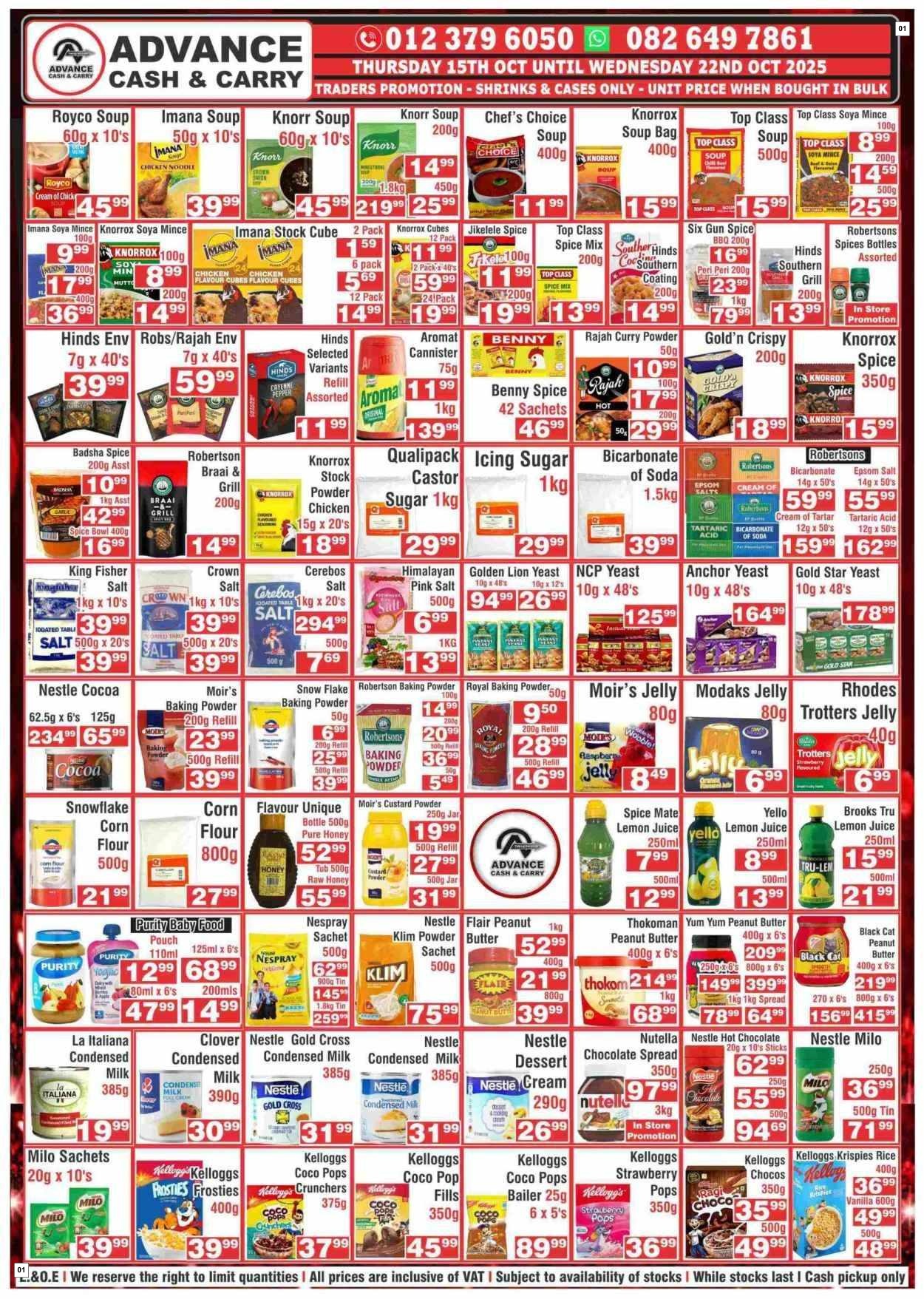 Advance Cash & Carry Specials
