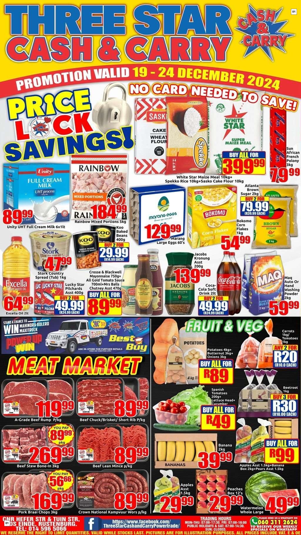 Three Star Cash And Carry Specials 19 Dec - 24 Dec