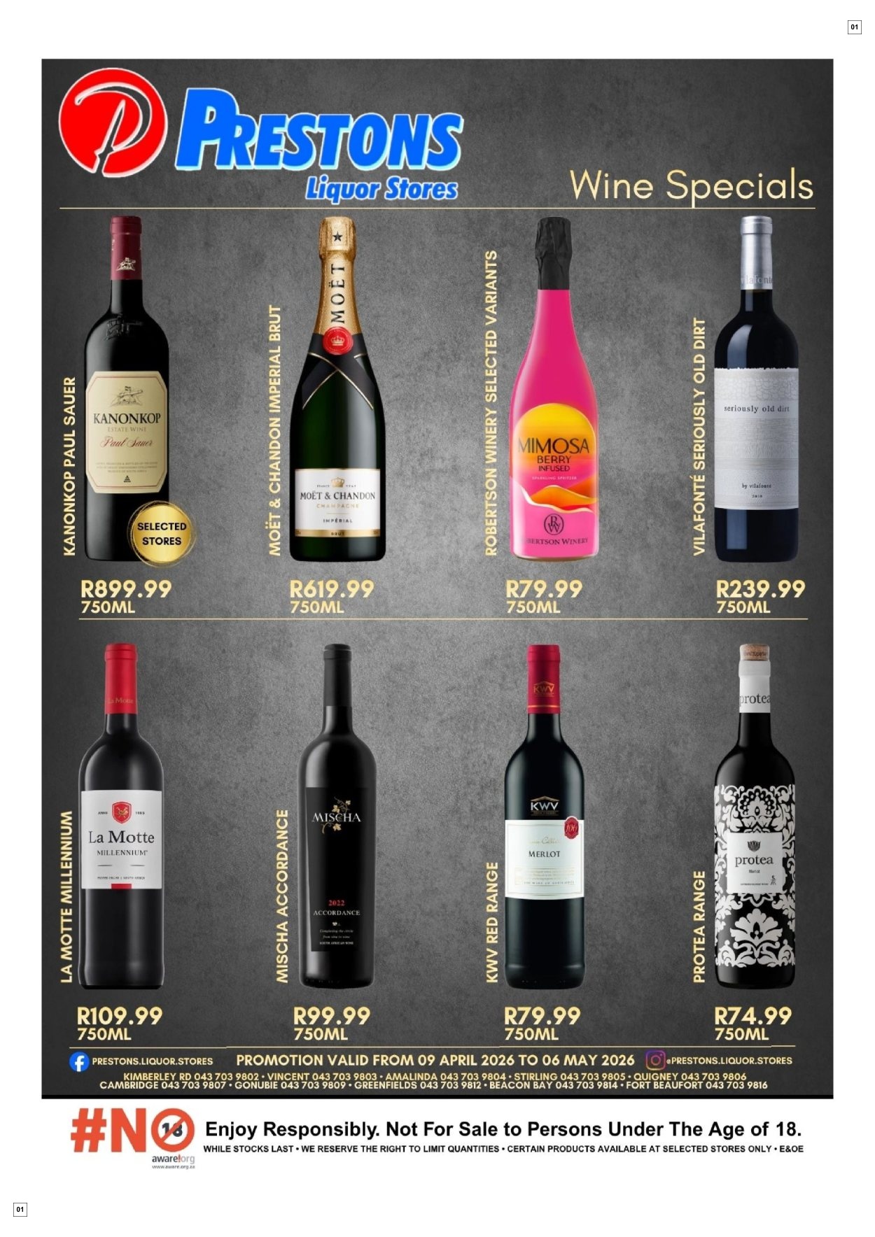 Prestons Liquor Stores Wine Specials
