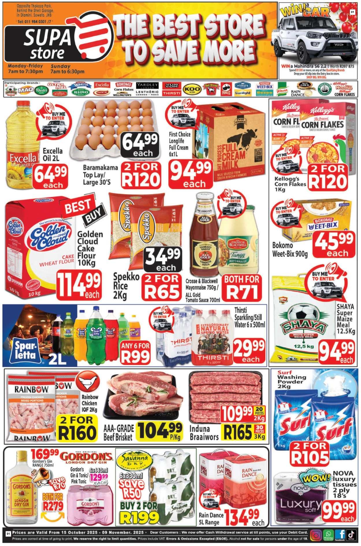 Supa Store Specials 15 Oct - 09 Nov